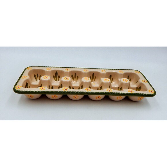 Temp-tations By Tara Old World Green 12-Count Fresh Egg Tray 13 Inch Storage - Picture 2 of 11